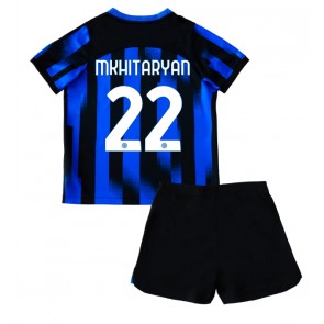 Inter Milan Henrikh Mkhitaryan #22 Hemmakläder Barn 2023-24 Kortärmad (+ Korta byxor)